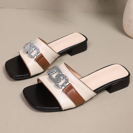 Damen Mules im modernen Design mit modischem Schnallenakzent EB
