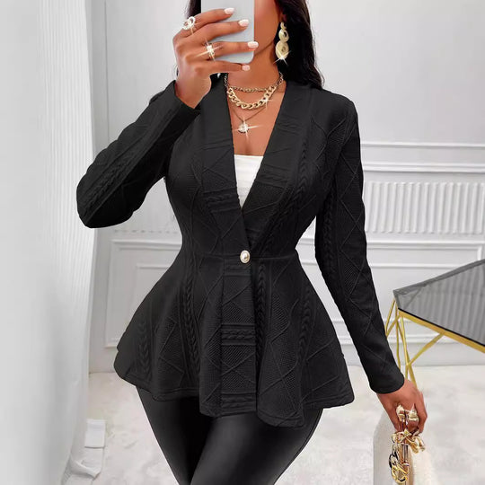 Damen elegante Blazerjacke mit strukturiertem Design und taillierter Silhouette EB
