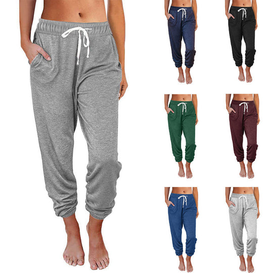 Damen bequeme Sweatpants mit Kordelzug und praktischen Taschen EB
