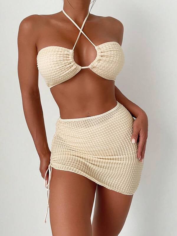Damen Bandeau-Bikini mit sexy Wickelrock EB