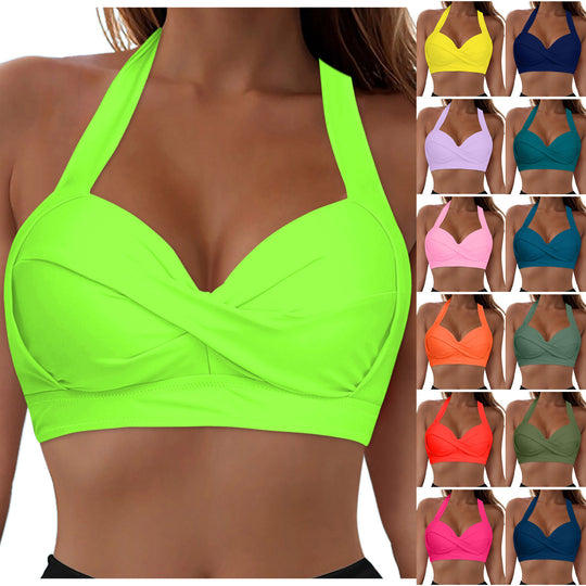 Damen Modisches Bikinioberteil mit Wickeldesign EB