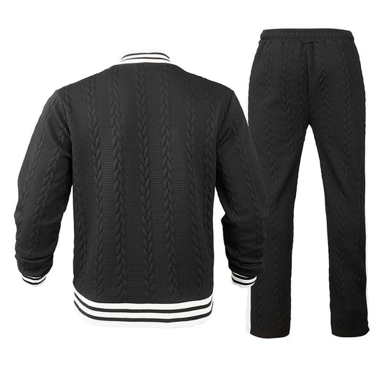 Herren Sportswear-Bomberjacke mit strukturiertem Design und Kontraststreifen EB