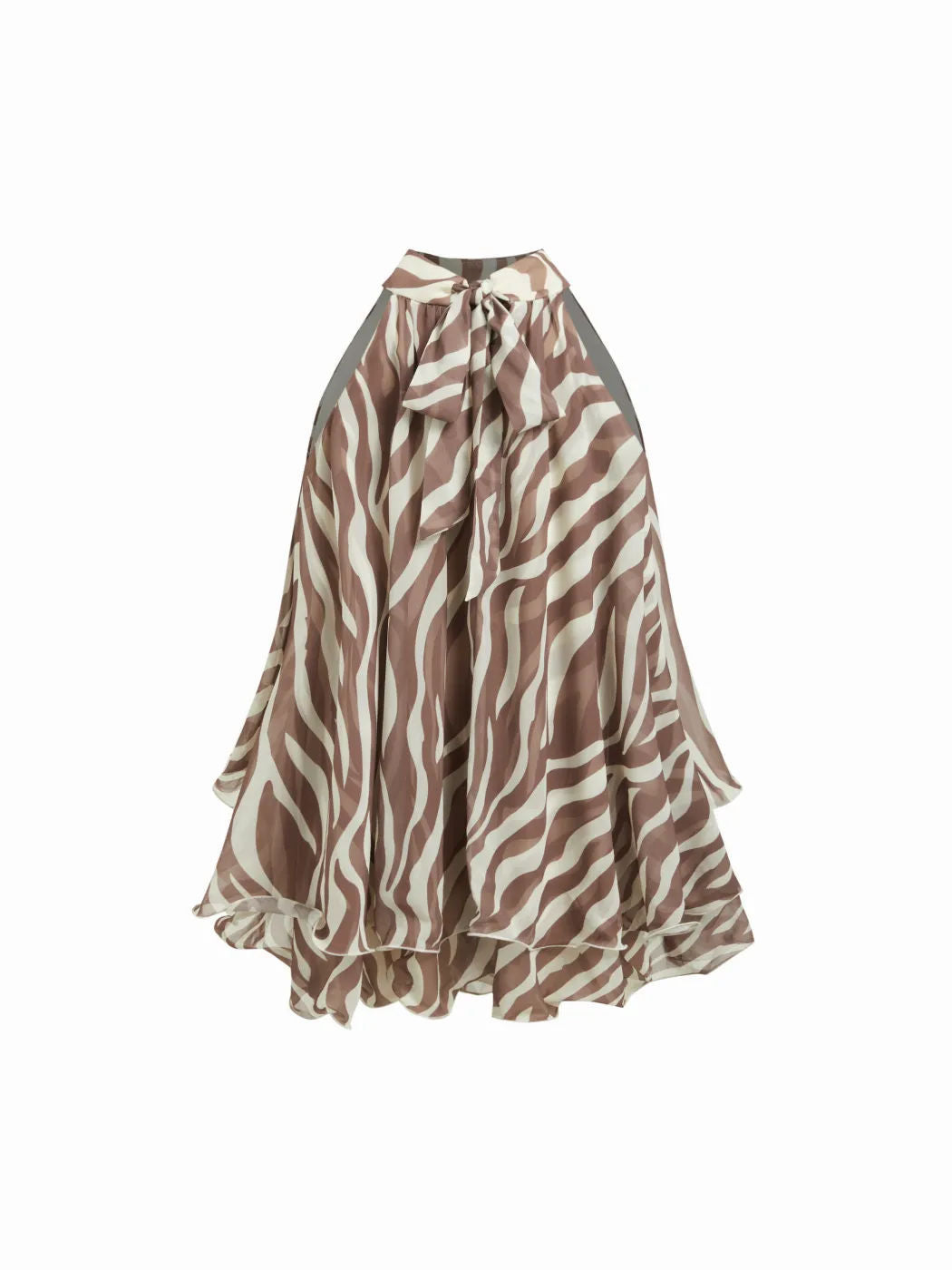 Damen Schwingender Chiffon-Rock mit Schleifenverschluss EB