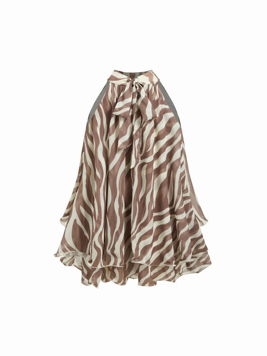 Damen Schwingender Chiffon-Rock mit Schleifenverschluss EB