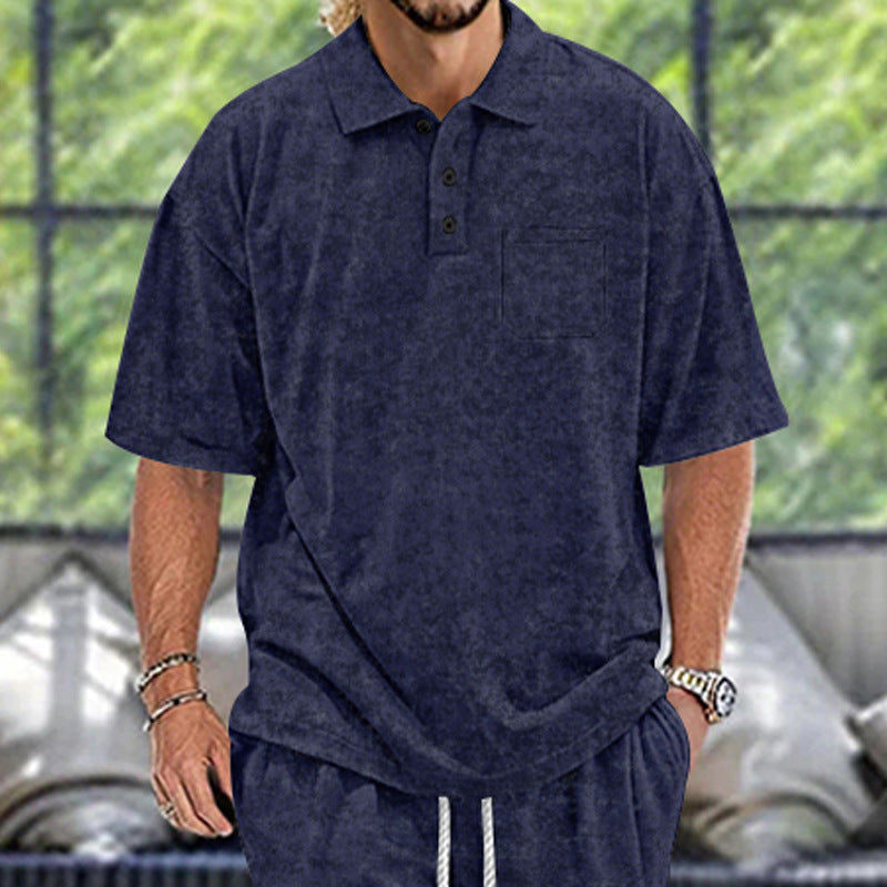 Herren Poloshirt mit strukturiertem Design und praktischen Knöpfen EB