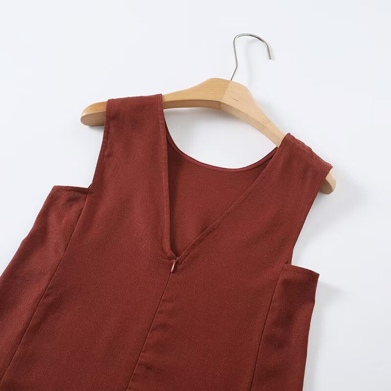 Damen Maxikleid mit elegantem V-Ausschnitt und fließendem Stoff EB