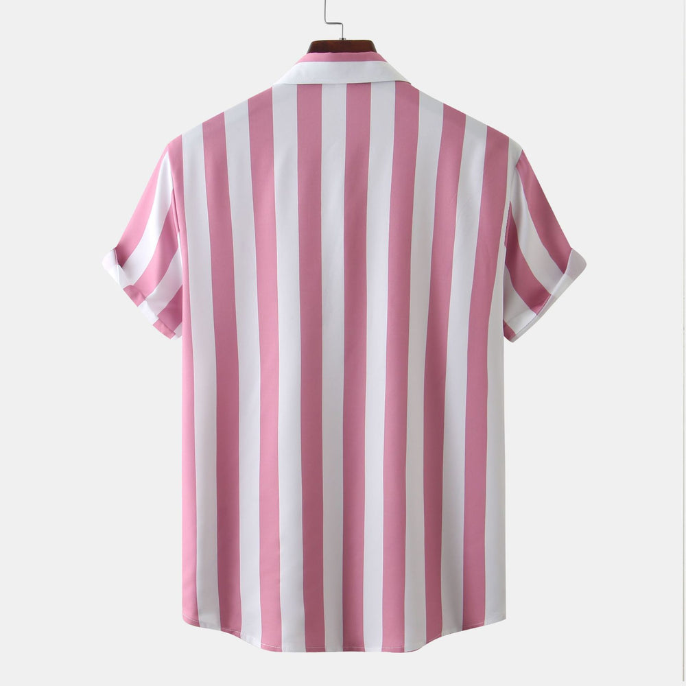 Damen Kurzarmbluse mit modernem gestreiften Design EB
