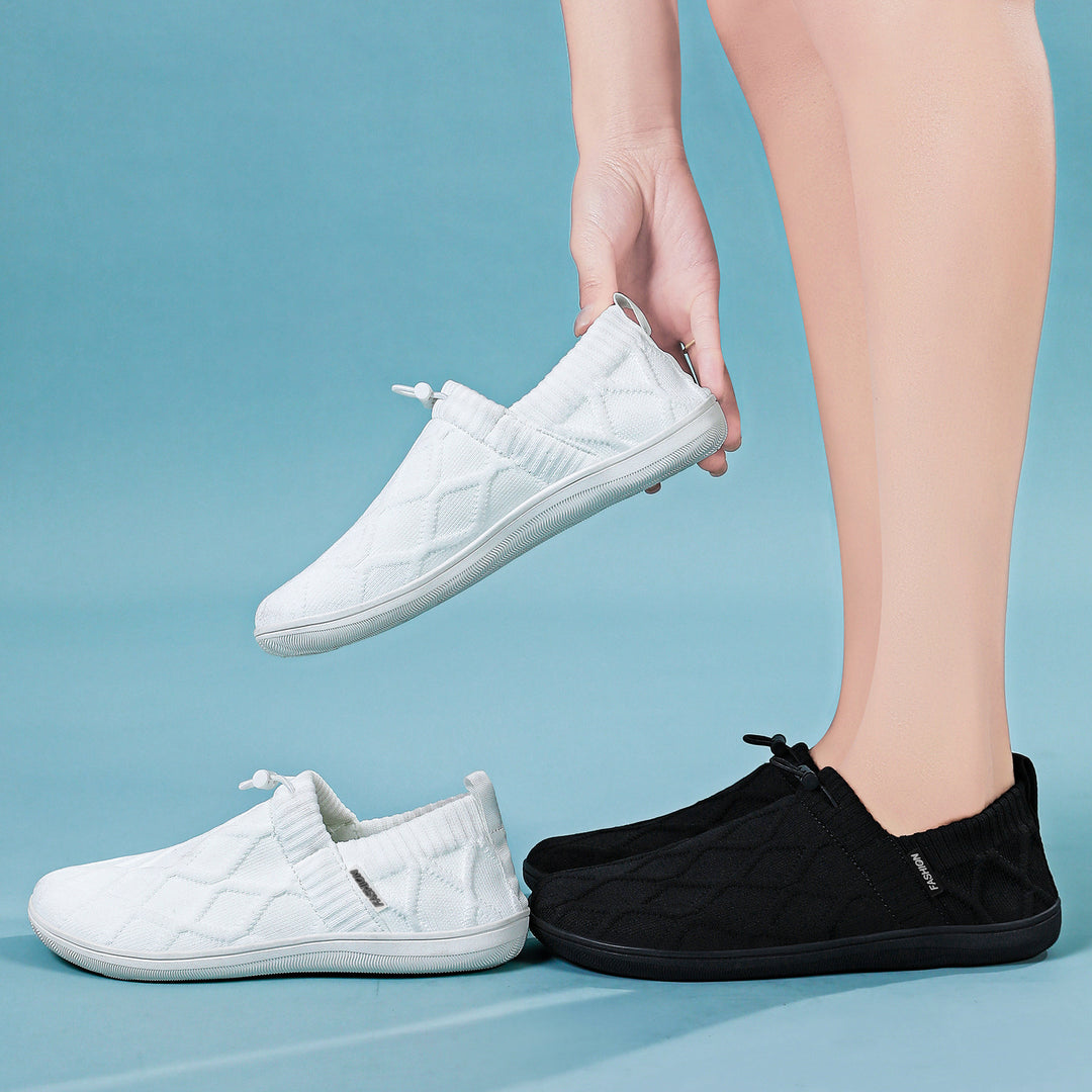 Damen nan gesteppter Strick-Slip-On mit elastischem Schlupfschaft und Kordelstopp EB