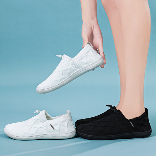 Damen nan gesteppter Strick-Slip-On mit elastischem Schlupfschaft und Kordelstopp EB