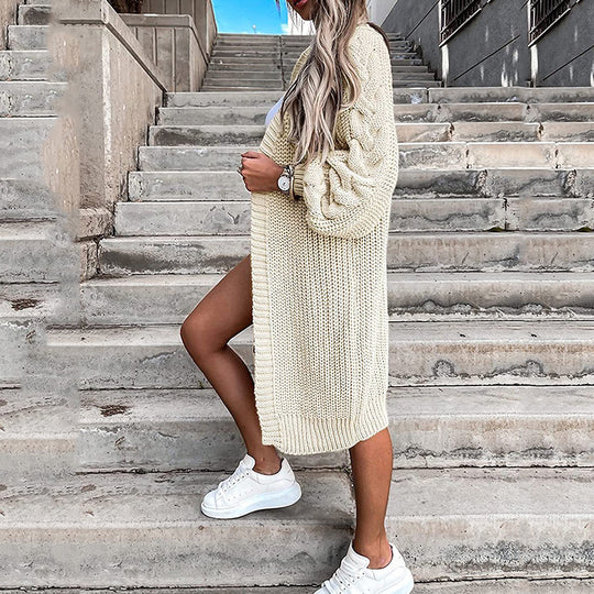 Damen Strickcardigan mit voluminösen Ärmeln EB