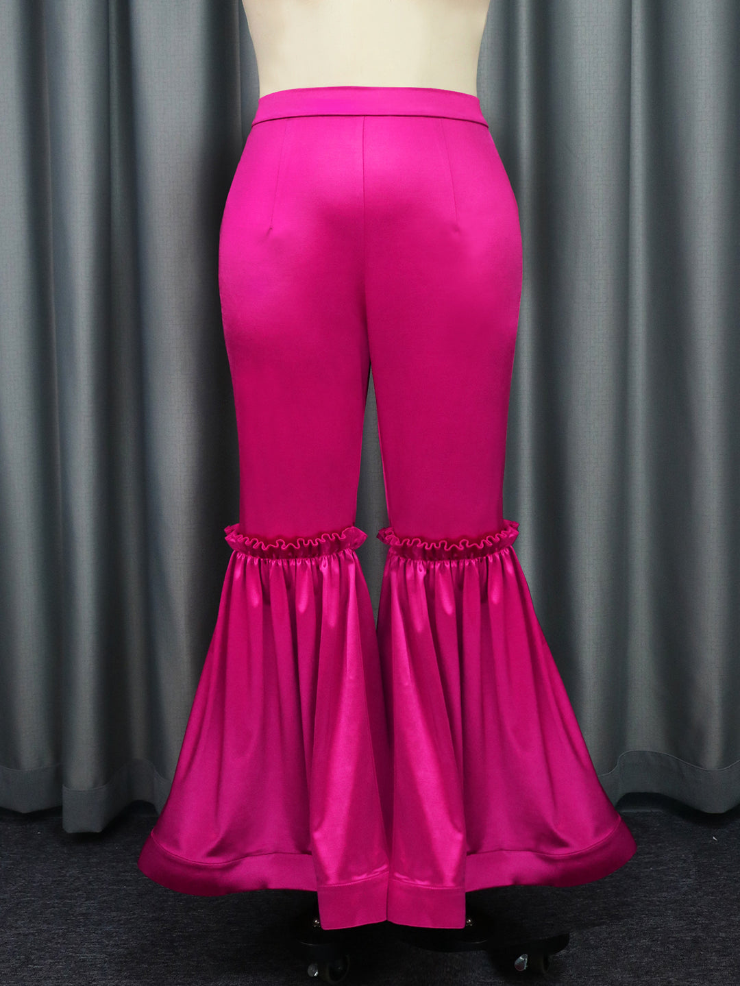 Damen elegante Palazzo-Hose mit Rüschendetails EB
