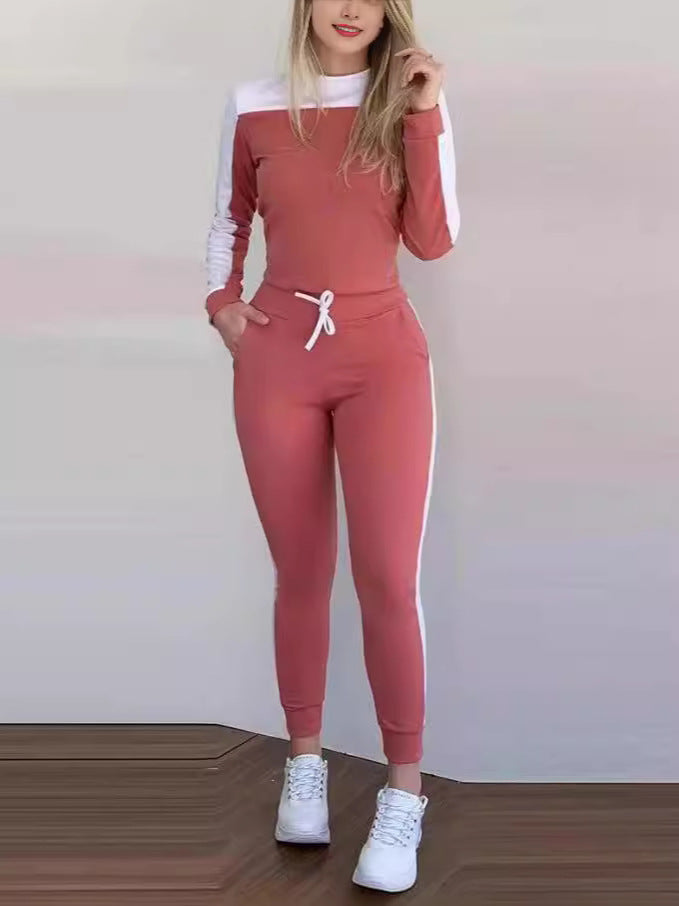Damen Sportlicher Jumpsuit mit abnehmbaren Trägern und seitlichen Kontraststreifen EB