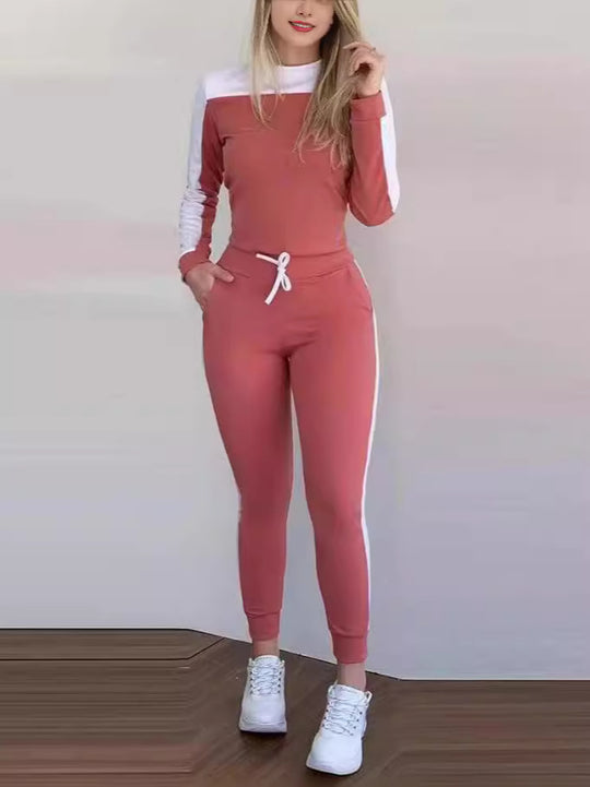 Damen Sportlicher Jumpsuit mit abnehmbaren Trägern und seitlichen Kontraststreifen EB