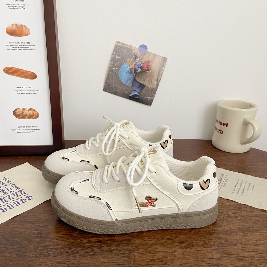 Damen Sneakers mit verspieltem Tiermotiv und atmungsaktiver Oberflächenstruktur EB