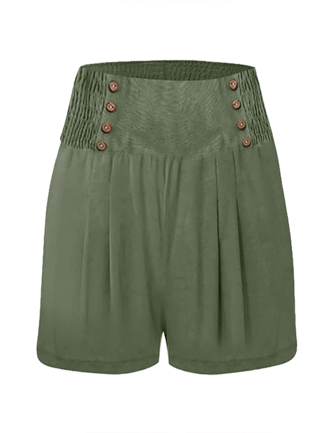 Damen elegante Shorts mit hohem Bund und Knopfdetail EB