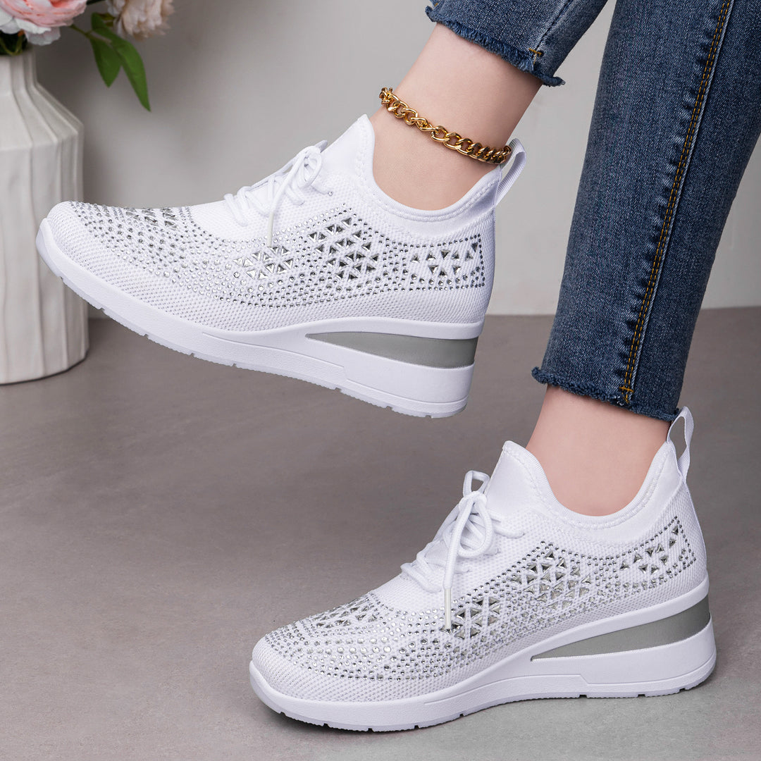 Damen Sneakers mit funkelnden Strass-Details und atmungsaktivem Obermaterial EB