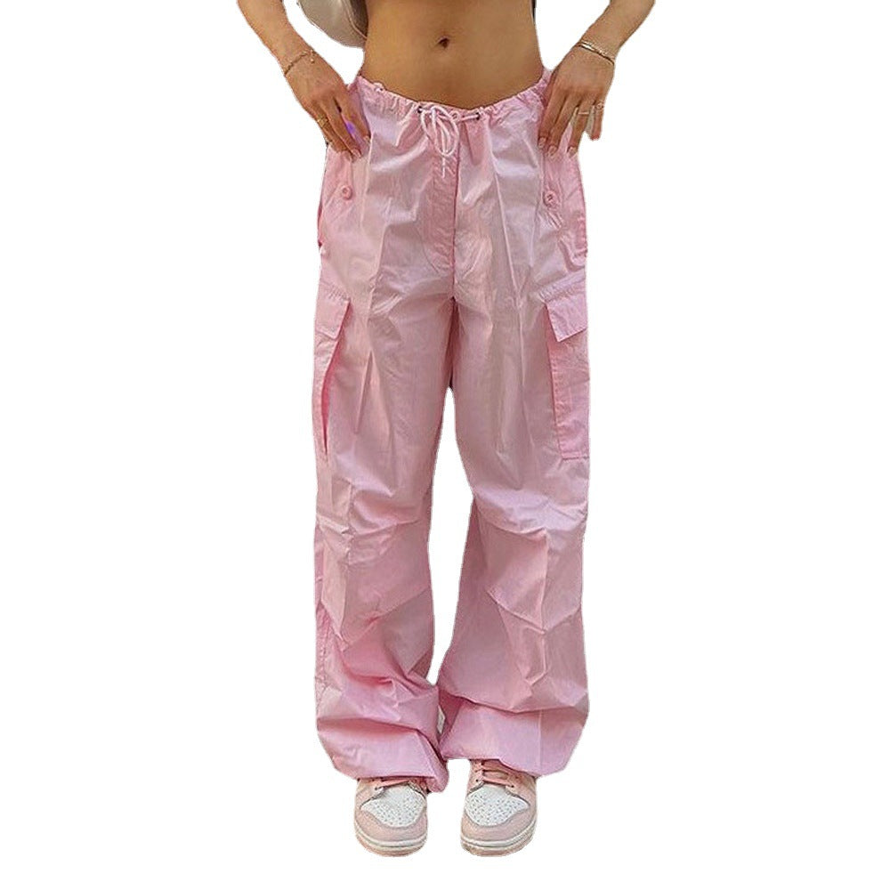 Damen Cargo-Hose mit elastischem Bund und seitlichen Taschen EB