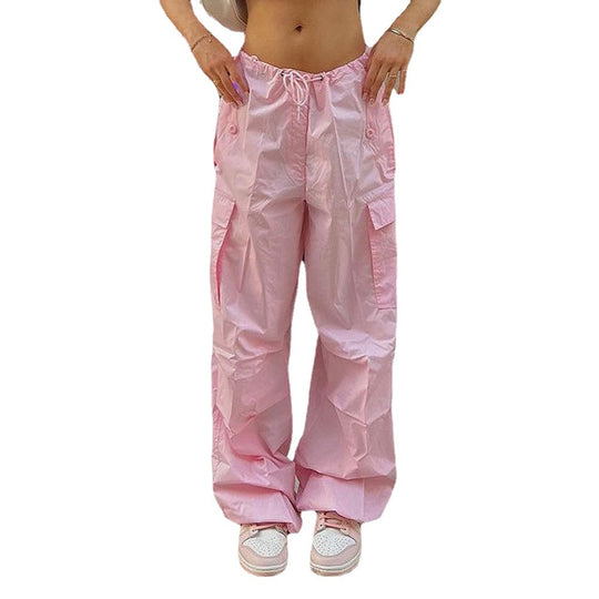 Damen Cargo-Hose mit elastischem Bund und seitlichen Taschen EB