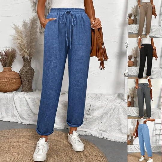 Damen Loungehose mit elastischem Bund und modischen Details EB