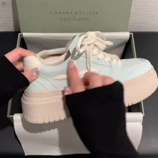 Damen Sneakers mit dicker Plateausohle und atmungsaktivem Obermaterial EB