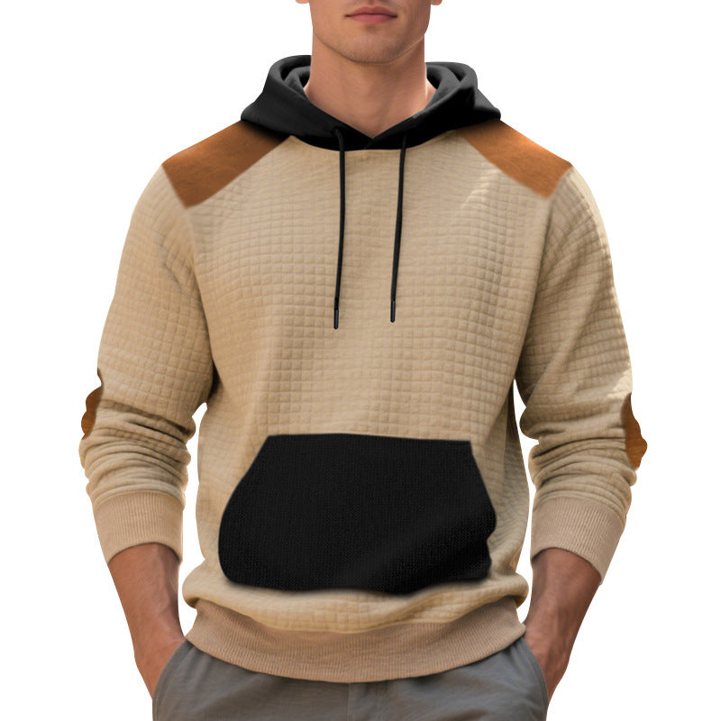 Herren modischer Kapuzenpullover mit strukturiertem Design und praktischen Taschen EB
