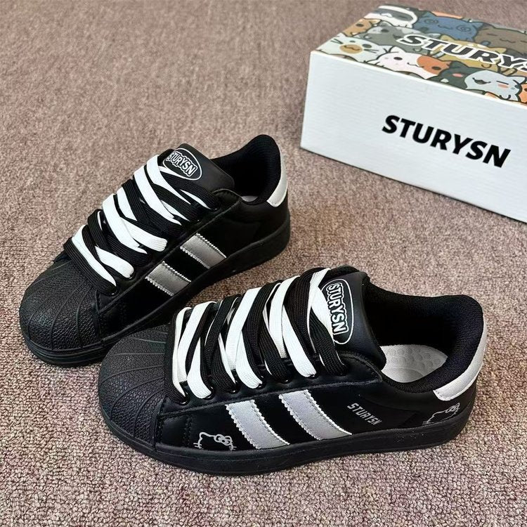 Damen Sportliche Sneakers mit strukturiertem Obermaterial und rutschfester Sohle EB
