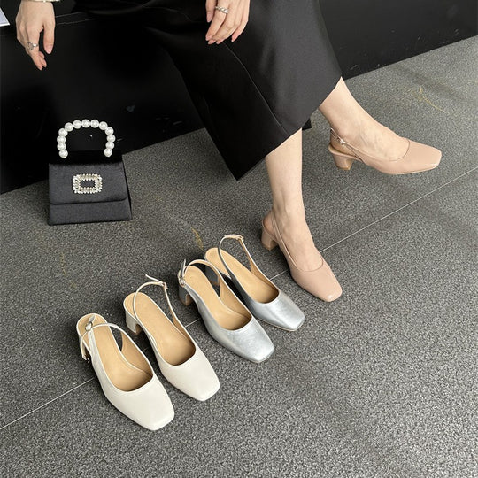 Damen elegante Slingback-Pumps mit modischem Absatz EB