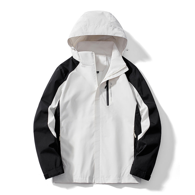 Damen Leichte zweifarbige Softshelljacke mit Kapuze, atmungsaktivem Meshfutter und Brustreißverschluss EB