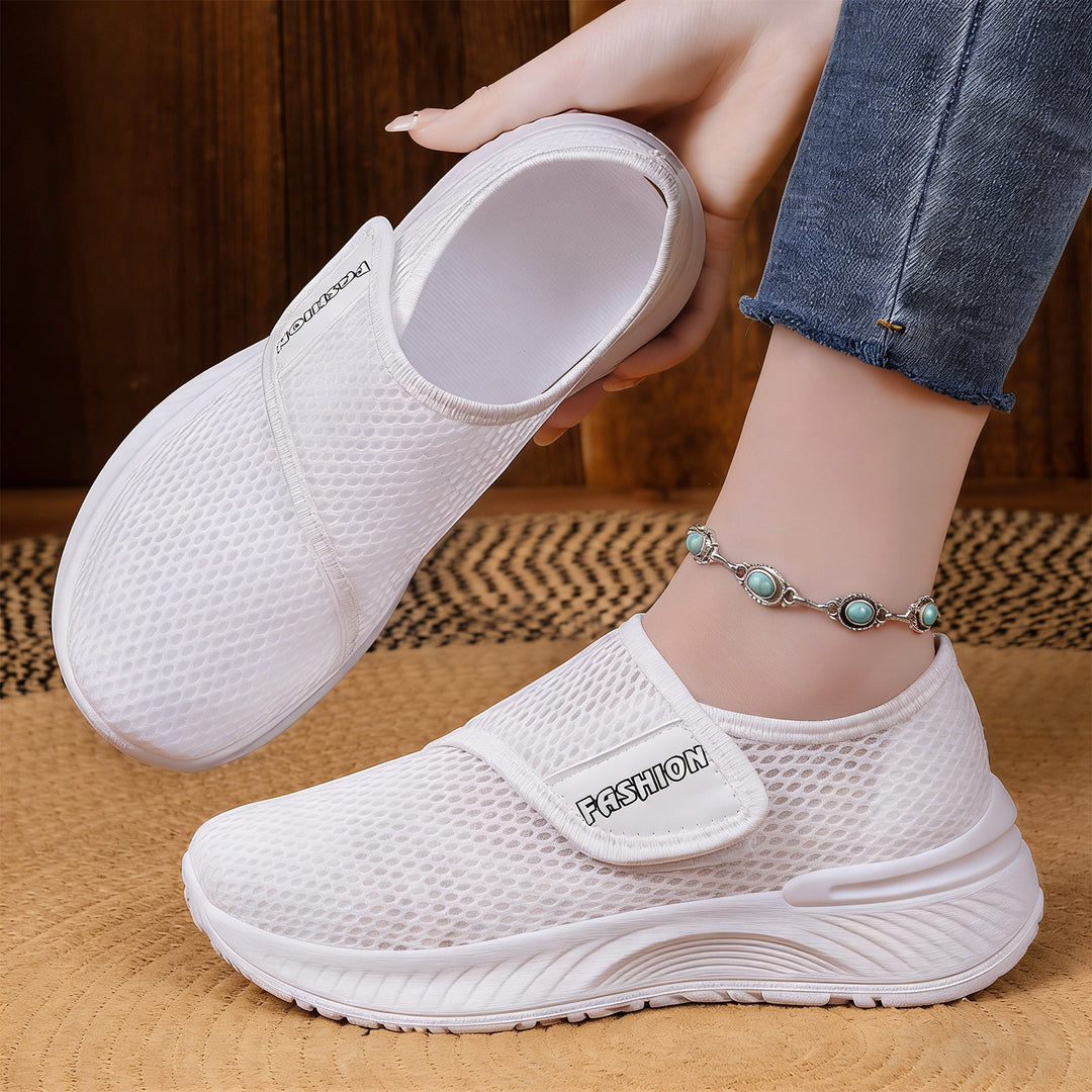Damen Atmungsaktive Slip-On Sneakers mit elastischem Riemendesign EB