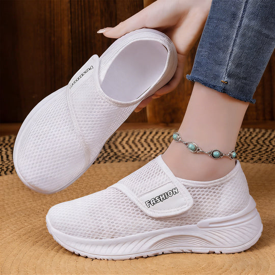 Damen Atmungsaktive Slip-On Sneakers mit elastischem Riemendesign EB