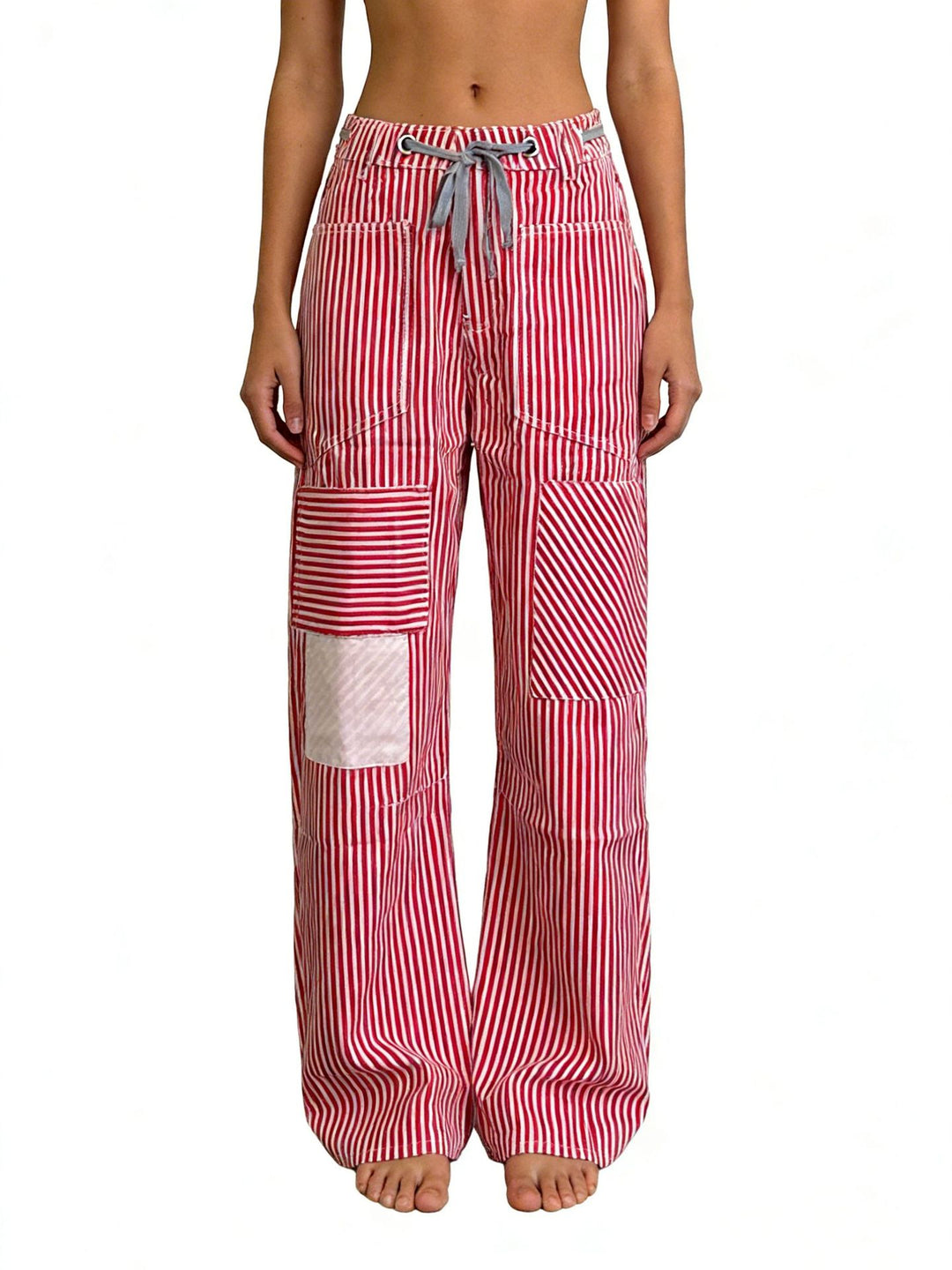 Damen weite Cargo-Hose mit praktischen Taschen und einzigartigem Design EB