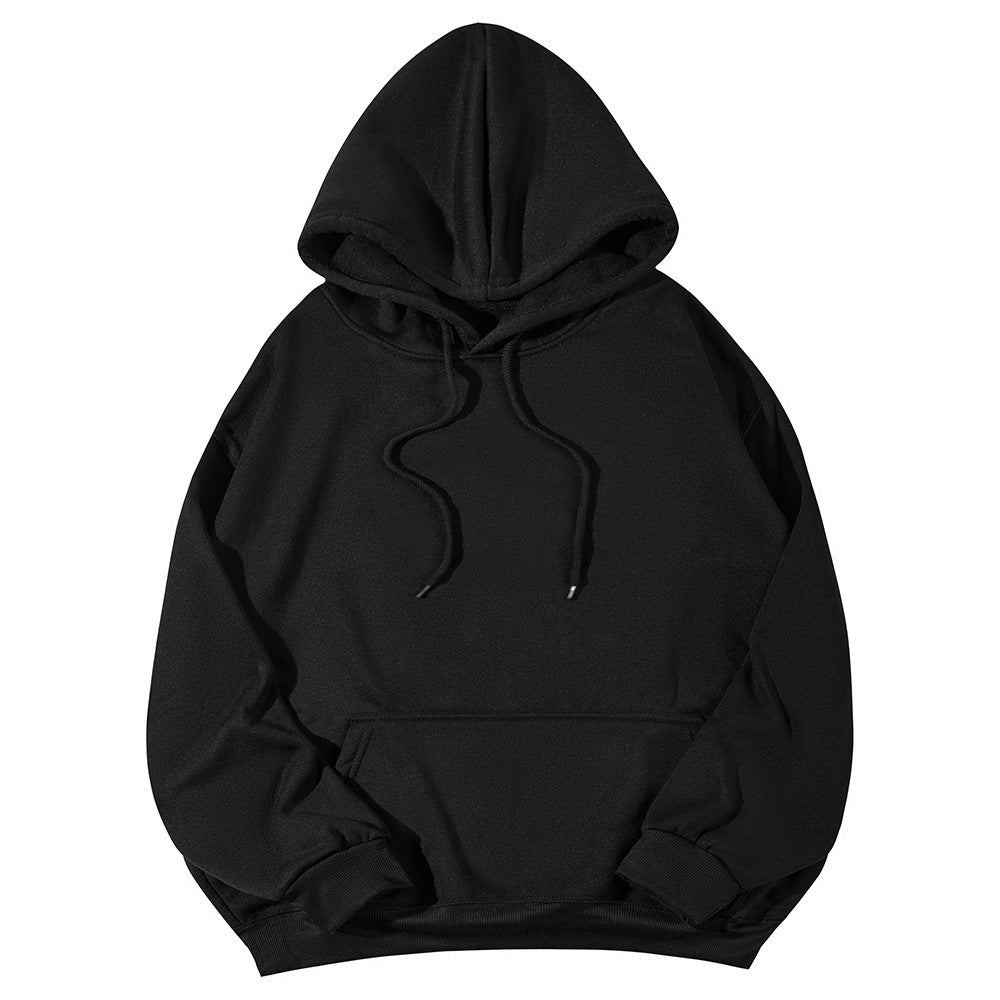 Unisex Oversize-Fleece-Hoodie mit tiefer Schulter, Kängurutasche und breitem Rippbund EB