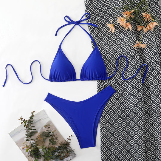 Damen Bikini-Set mit verstellbarem Triangel-Oberteil und hoch geschnittenen Bottoms EB