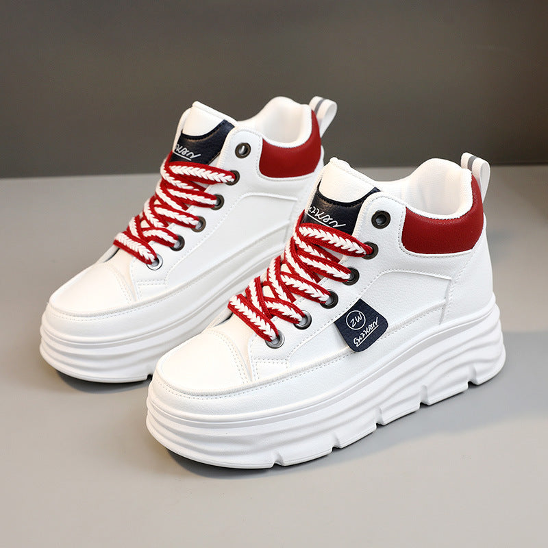 Damen Plateausneaker mit modischen Schnürsenkeln und stabiler Sohle EB