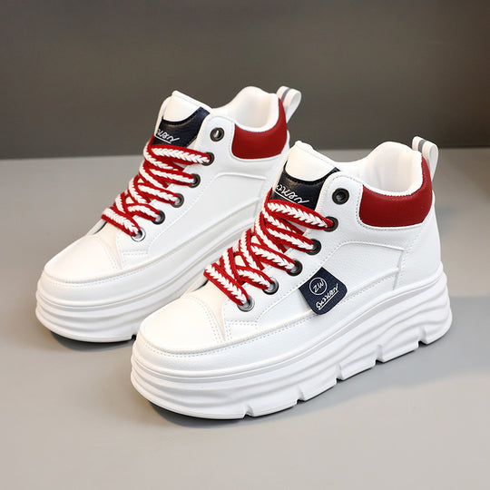 Damen Plateausneaker mit modischen Schnürsenkeln und stabiler Sohle EB