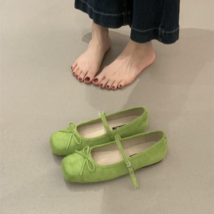 Damen Ballerinas mit modischem Riemchen und dekorativem Schleifendesign EB