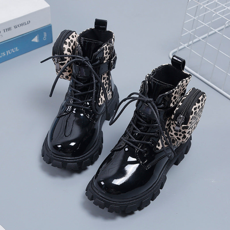 Damen modische und funktionale Stiefeletten mit seitlicher Tasche EB