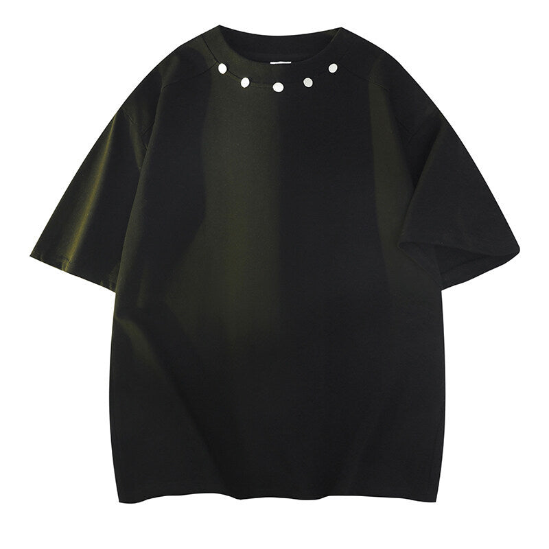 Damen Oversized T-Shirt mit dekorativen Metallakzenten EB