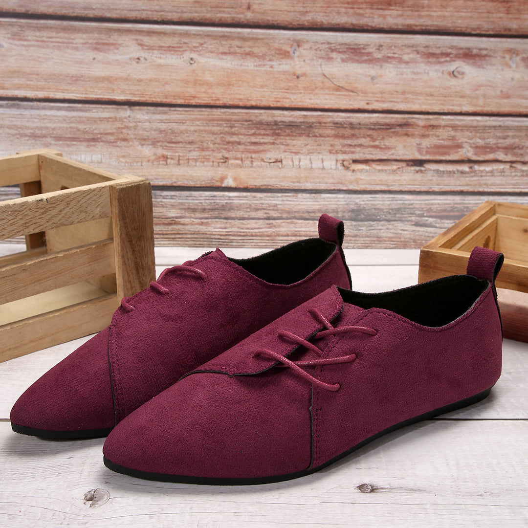 Damen elegante Schnürschuhe mit spitzem Zehenbereich und weichem Obermaterial EB
