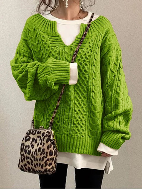 Damen Strickpullover mit strukturiertem Muster EB