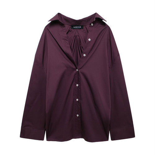 Damen vielseitige Bluse mit lässigem Schnitt und besonderem Falten-Design EB