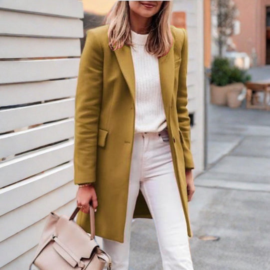 Damen eleganter und bequemer Wollmantel EB