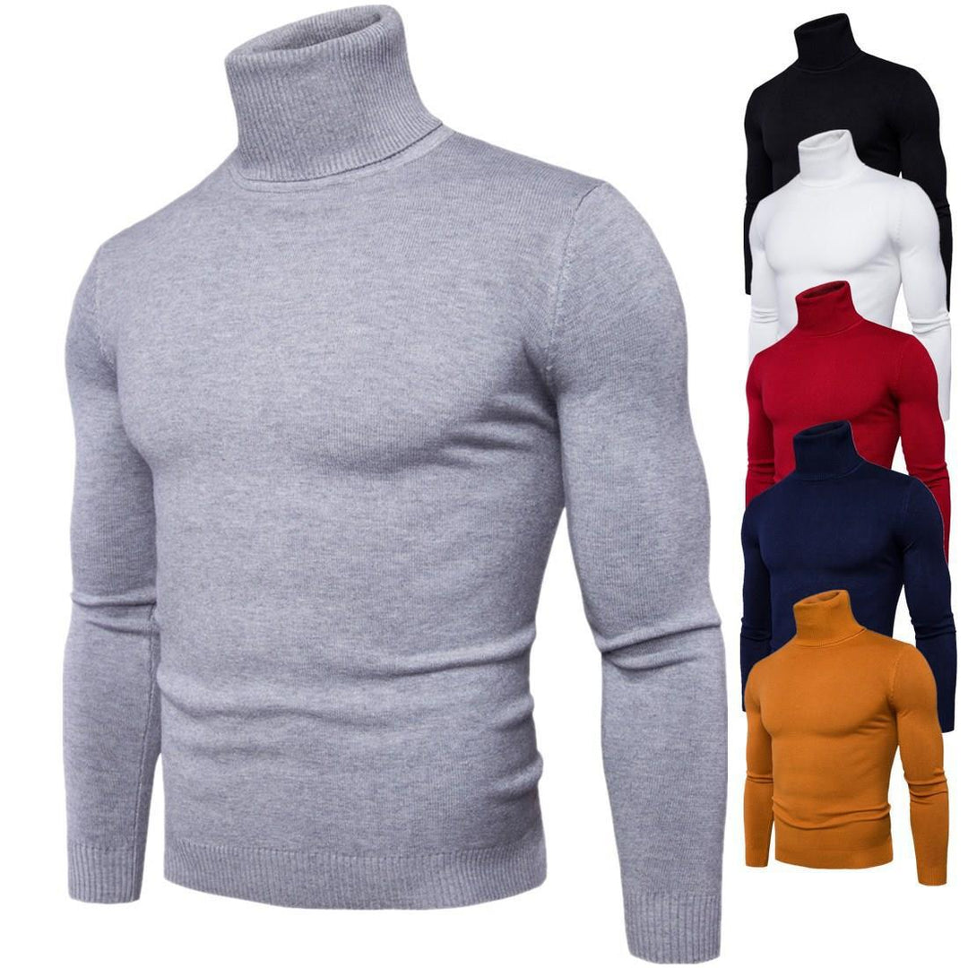 Herren nan figurbetonter Rollkragenpullover aus Feinstrick mit elastischer Passform EB