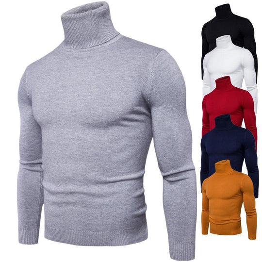 Herren nan figurbetonter Rollkragenpullover aus Feinstrick mit elastischer Passform EB