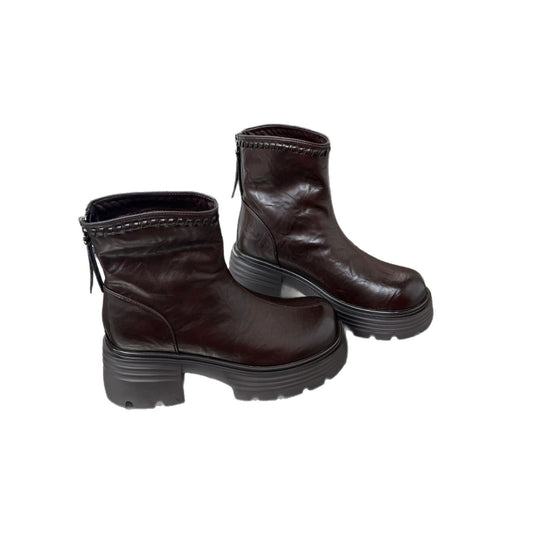 Damen trendige Stiefeletten mit robustem Profil und hochwertigem Leder EB