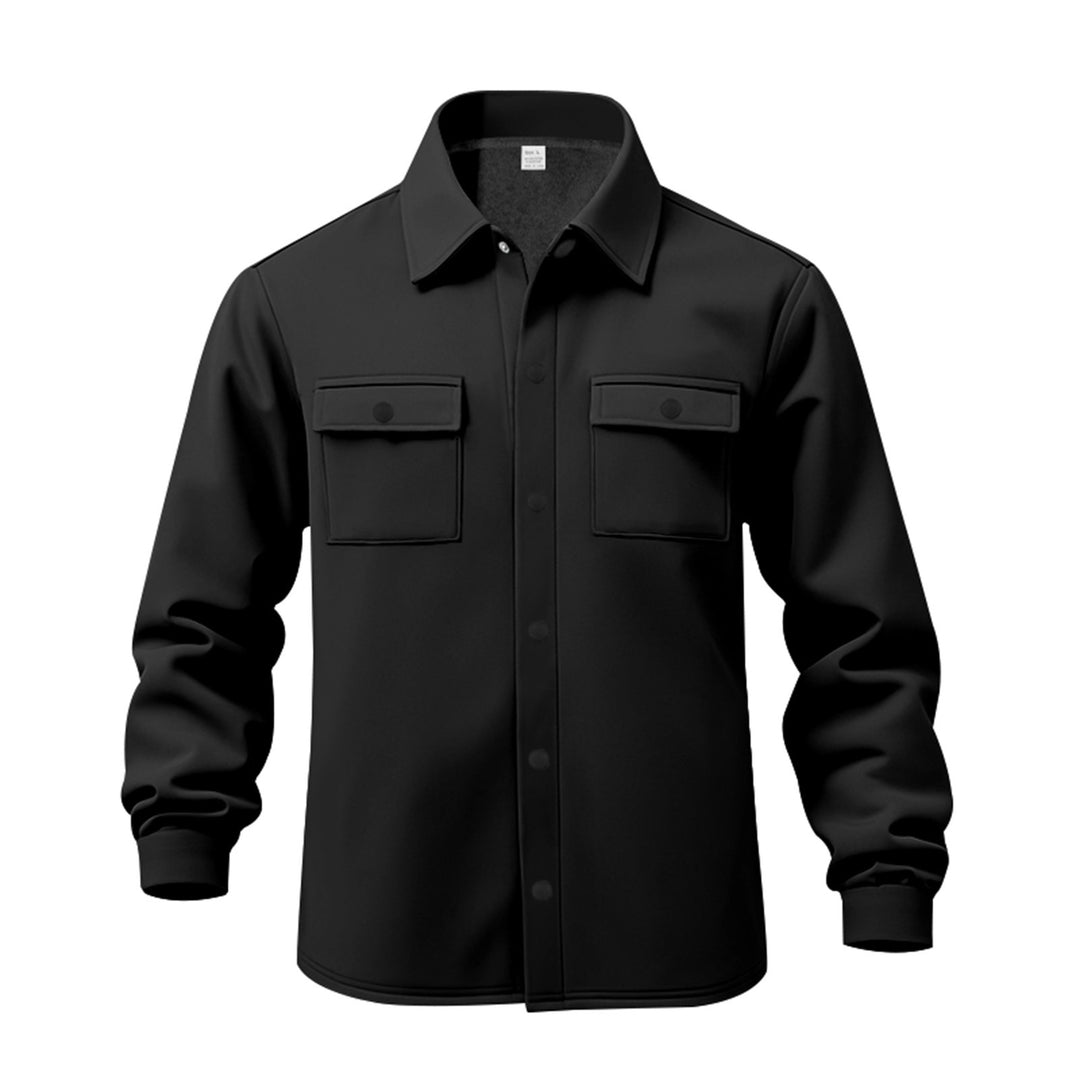 Herren lässige Button-Down Hemdjacke mit zwei seitlichen Brusttaschen und klassischem Kragen EB