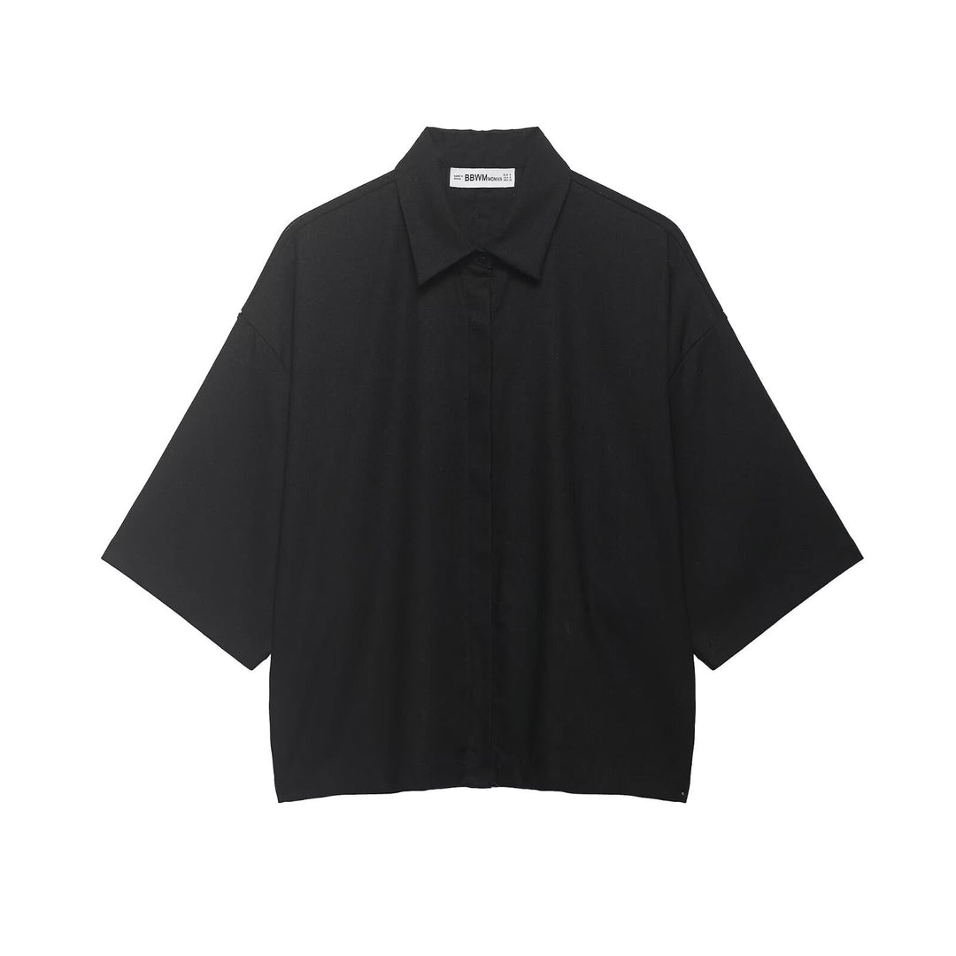 Damen Oversized-Bluse mit modernem Schnitt und praktischen Knopfdetails EB