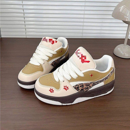 Damen Sportliche Sneaker mit animalischem Muster und bequemer Dämpfung EB