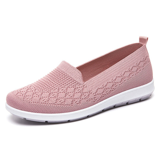 Damen sportive Slip-On Sneakers mit atmungsaktivem Strickoberteil EB