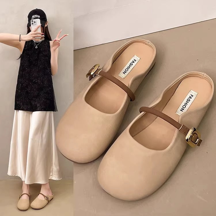 Damen Ballerinas mit verstellbarem Riemen und weichem Innenfutter EB